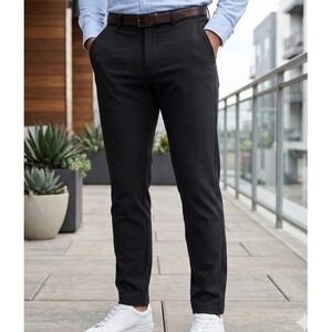 NWT $138 Mizzen + Main Helmsman Slim Fit Performance Pants 1BO-0875 Black 38x32